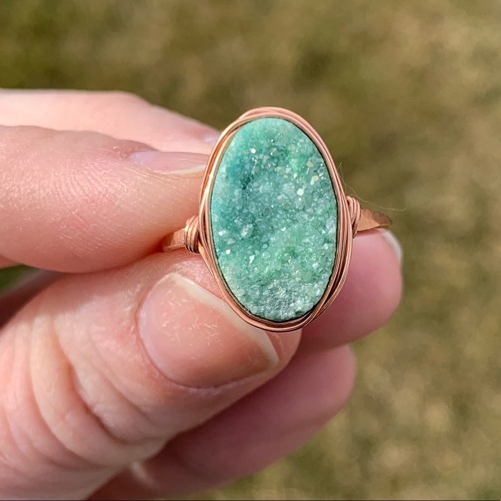 NWOT Oval Druzy Buttermint Ring